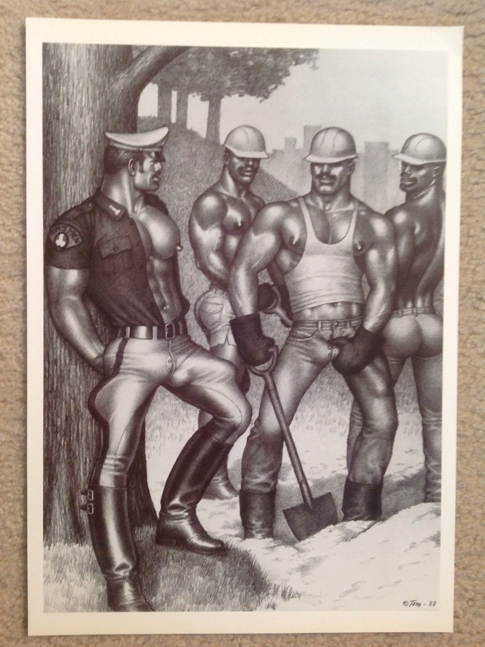 Vintage Tom Of Finland Construction Workers 12x17 Print Poster Gay Taschen